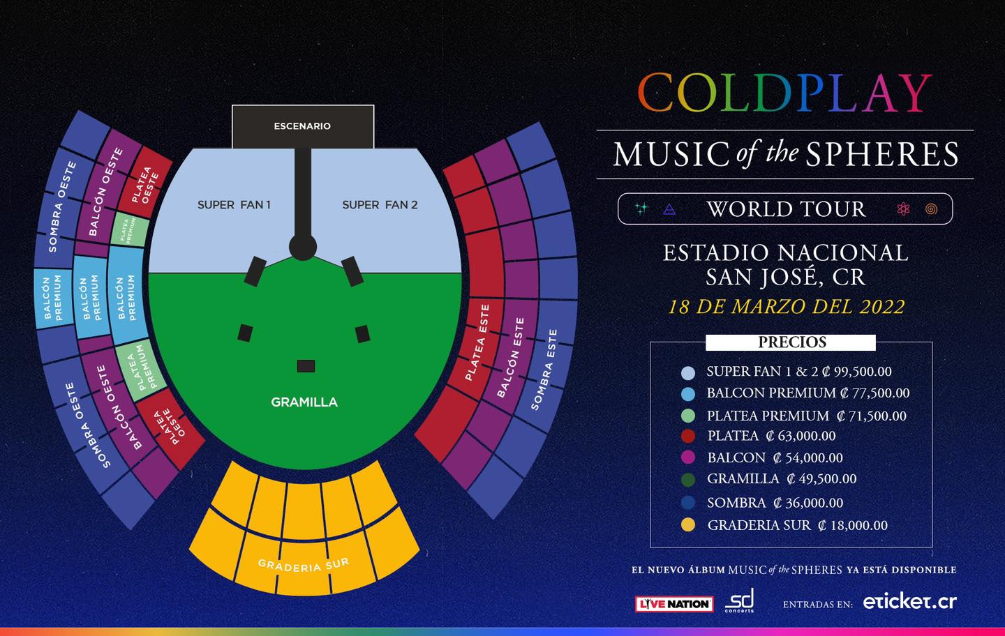 Precios entrada concierto de Coldplay