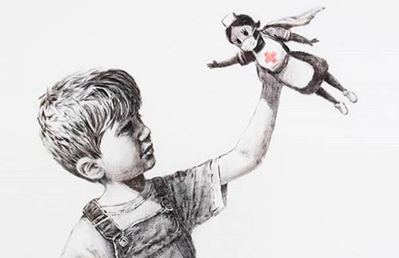Obra de Banksy rinde homenaje a los profesionales sanitarios