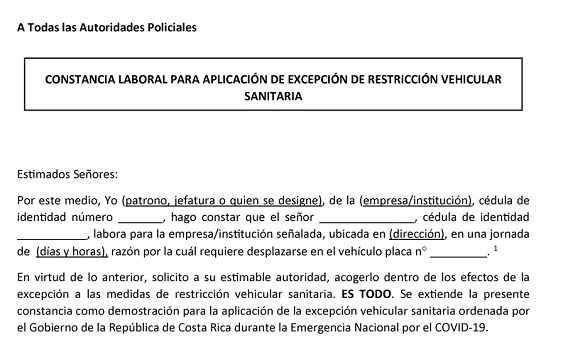 coronavirus,covid-19,restricción vehicular sanitaria,costa rica
