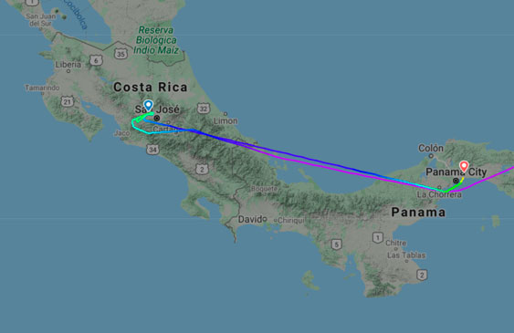 Clima,Tiempo,Neblina,Lluvia,Aeropuerto Internacional Juan Santamaría,Aeropuerto Internacional Daniel Oduber,Aeropuerto Internacional de Tocumen,Panamá,España,Iberia