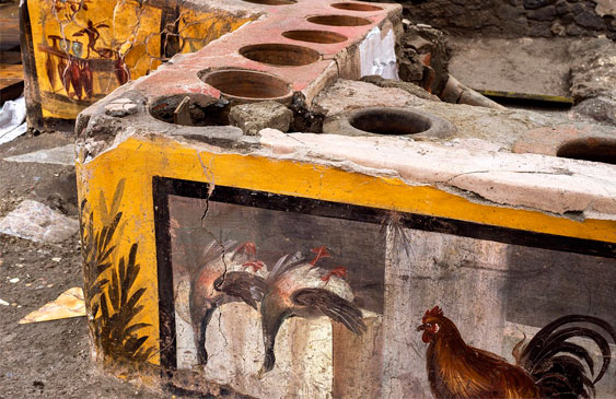 Termopolio,Fast food,antigüedad,Pompeya,arqueología