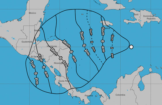 Centro Nacional de Huracanes,Instituto Meteorológico Nacional,Comisión Nacional de Emergencias,Costa Rica,Nicaragua,Caribe,Centroamérica,Honduras,Clima,Tiempo
