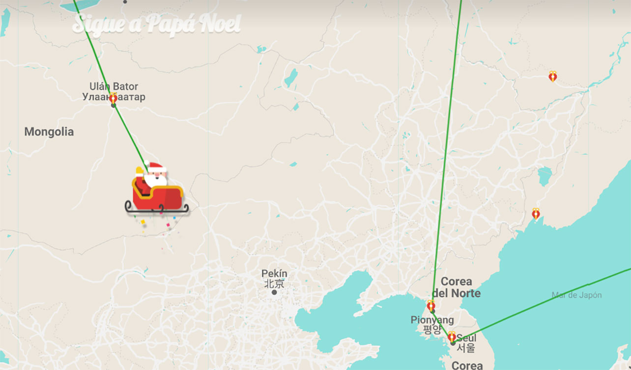 Santa Claus,recorrido,Google