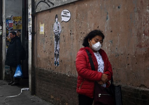 Tiempos de epidemia en Roma, Italia.