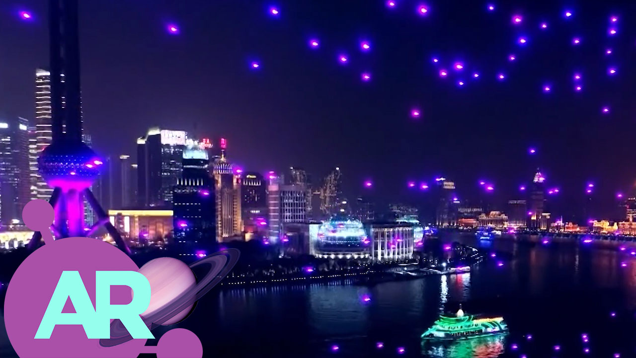 Drones sustituyen pirotecnia durante año nuevo en China