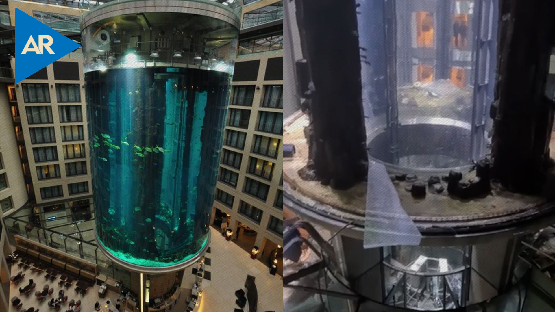 Se revienta en Alemania el acuario cilíndrico más grande del mundo con ...