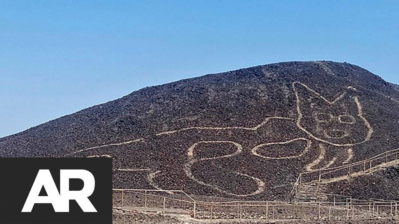 Descubren geoglifo de un gato gigante en las líneas de Nazca en Perú