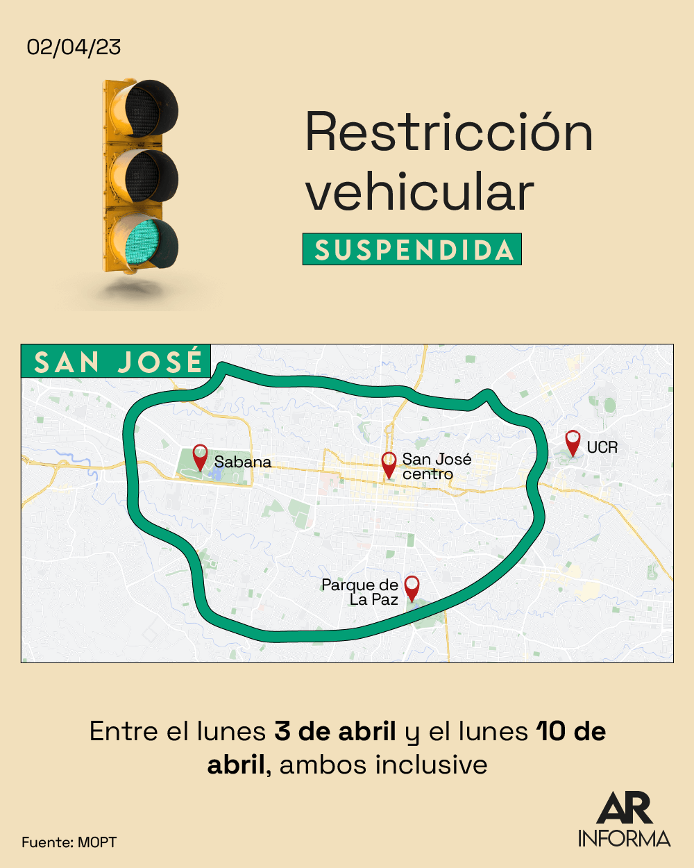 MOPT,restricción,vehículo,tránsito