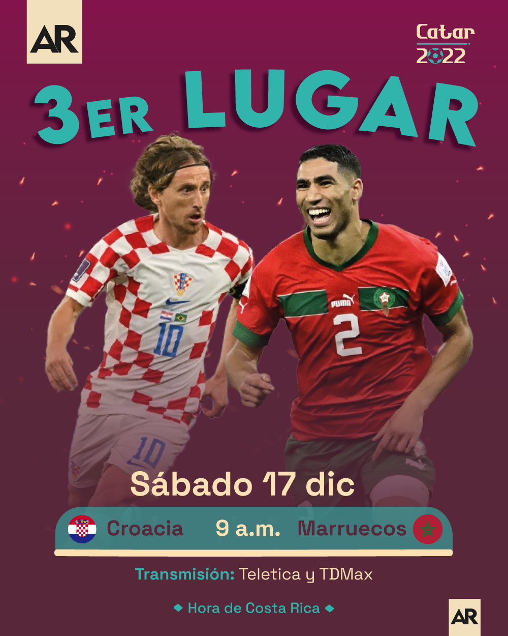 Mundial,3er Lugar,Tercero,Catar 2022,Partido,Croacia,Marruecos