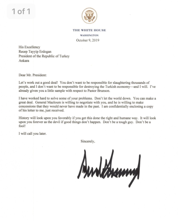 Carta de Trump